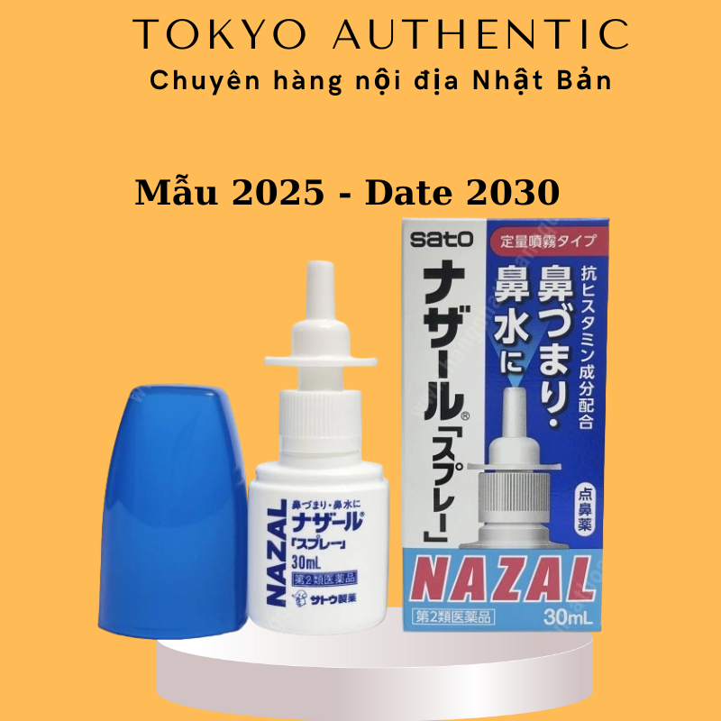 Xịt mũi ngạt mũi Nazal Sato 30ml nội địa Nhật Bản Mẫu mới
