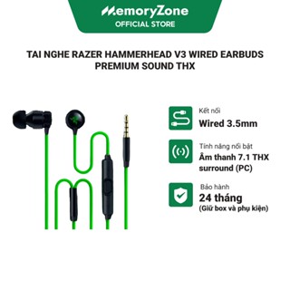 Tai Nghe Razer Hammerhead V3 Wired Earbuds Premium Sound THX - Bảo hành 24 tháng