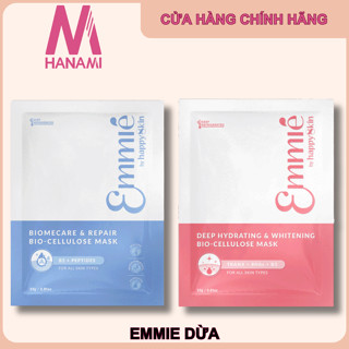LẺ 01 Miếng Mặt Nạ Sinh Học Dừa Emmie by Happy Skin Cấp Ẩm, Phục Hồi, Dưỡng Sáng Da 23g Skincare