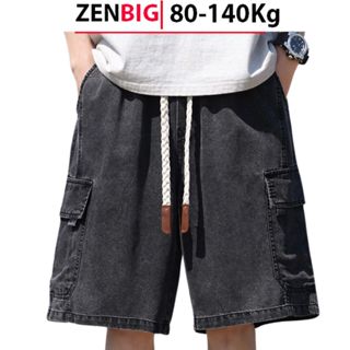 Quần đùi Nam Big Size ZENBIG vải jean Dáng Rộng Thoải Mái, Quần short jean size lớn 80-140kg
