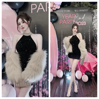  Đầm body đầm yếm lấp lánh dự tiệc sang chảnh đ225 CÓ MÚT  Giá sỉ  Lissa 