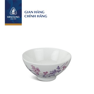 Chén, bát ăn cơm, muỗng sứ cao cấp minh long - cỏ tím