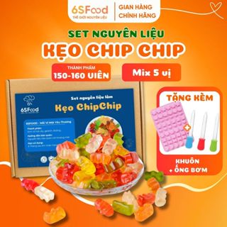  Set Nguyên Liệu Làm Kẹo Chip Chip 150-160v  mix 5 vị trái cây kẹo thơm ngon 6SFOOD 