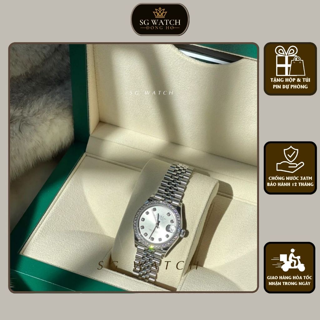 Đồng Hồ Cặp Nam Nữ Size 36mm&31mm, Đồng Hồ Chạy Pin Cặp R68 Mặt Tròn Dây Thép Phong Cách Luxury Chống Nước Bảo Hành 12T