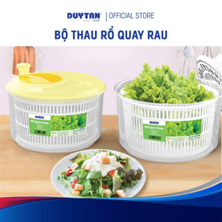 Bộ quay rau thau rổ, nhựa PP, DUY TÂN, quay ráo nước, tiện dụng nội trợ nhà bếp, an toàn sử dụng