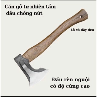 Rìu Cán Gỗ Carbon Cắm Trại Sinh Tồn Búa Rìu Bổ Củi Chặt Xương Đa Năng Dài 34cm Nhỏ Gọn 🌸 TIỆN DỤNG🌸