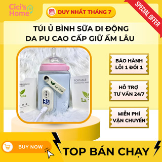 [BÁN CHẠY] Túi Ủ Bình Sữa Cho Bé La Vita Bằng Da Cao Cấp Điều Chỉnh Nhiệt Độ Di Chuyển Tiện Lợi