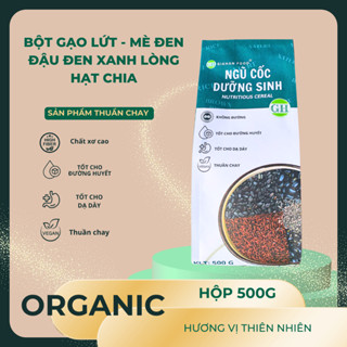 Bột Ngũ cốc mè đen dưỡng sinh, tốt cho dạy dày (500g)  Không đường, thuần chay