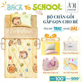 [Deal Sốc] Bộ chăn gối cho bé mầm non AOICONCEPT gấp gọn 5 trong 1 size 70x120cm 70x140cm chăn nệm túi ngủ cho bé