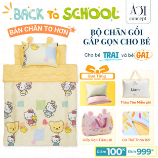 [Chăn to hơn đệm] Bộ chăn gối cho bé mầm non AOICONCEPT gấp gọn 5 trong 1 size 70x120cm 70x140cm bộ túi ngủ cho bé