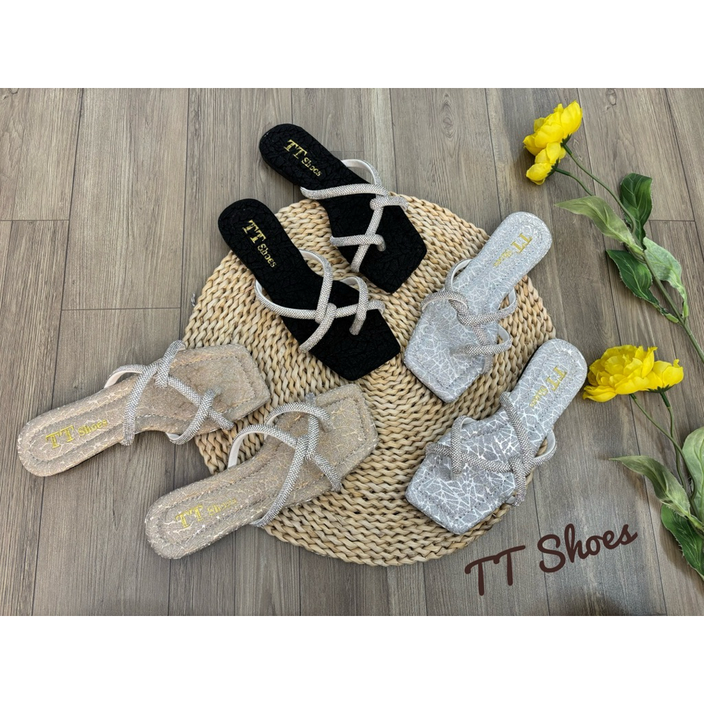 dép lê nữ soàn dây xỏ ngón mũi vuông TT Shoes duongdaysoanxongon