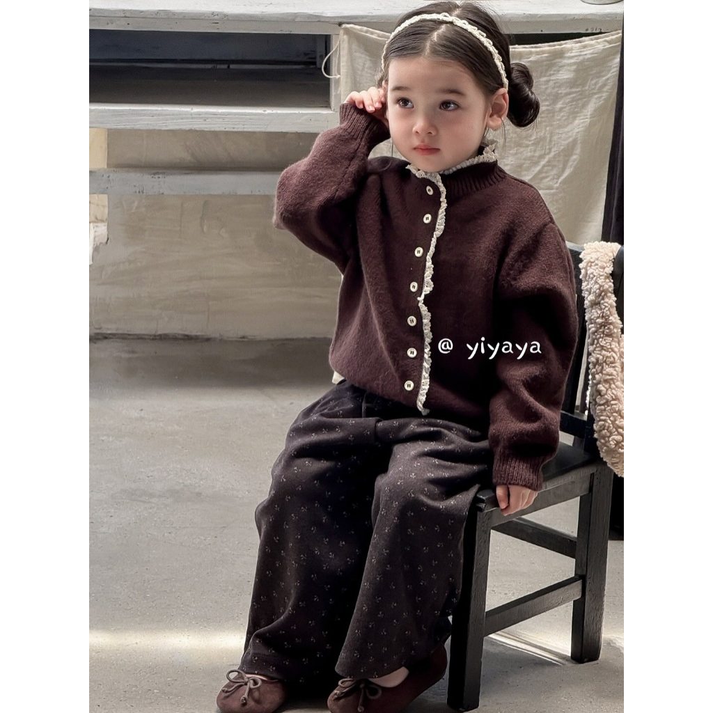 𝒀𝑰𝒀𝑨𝒀𝑨 𝑲𝑰𝑫𝑺(L17)(81172)-Áo len vintage và quần hoa nhí