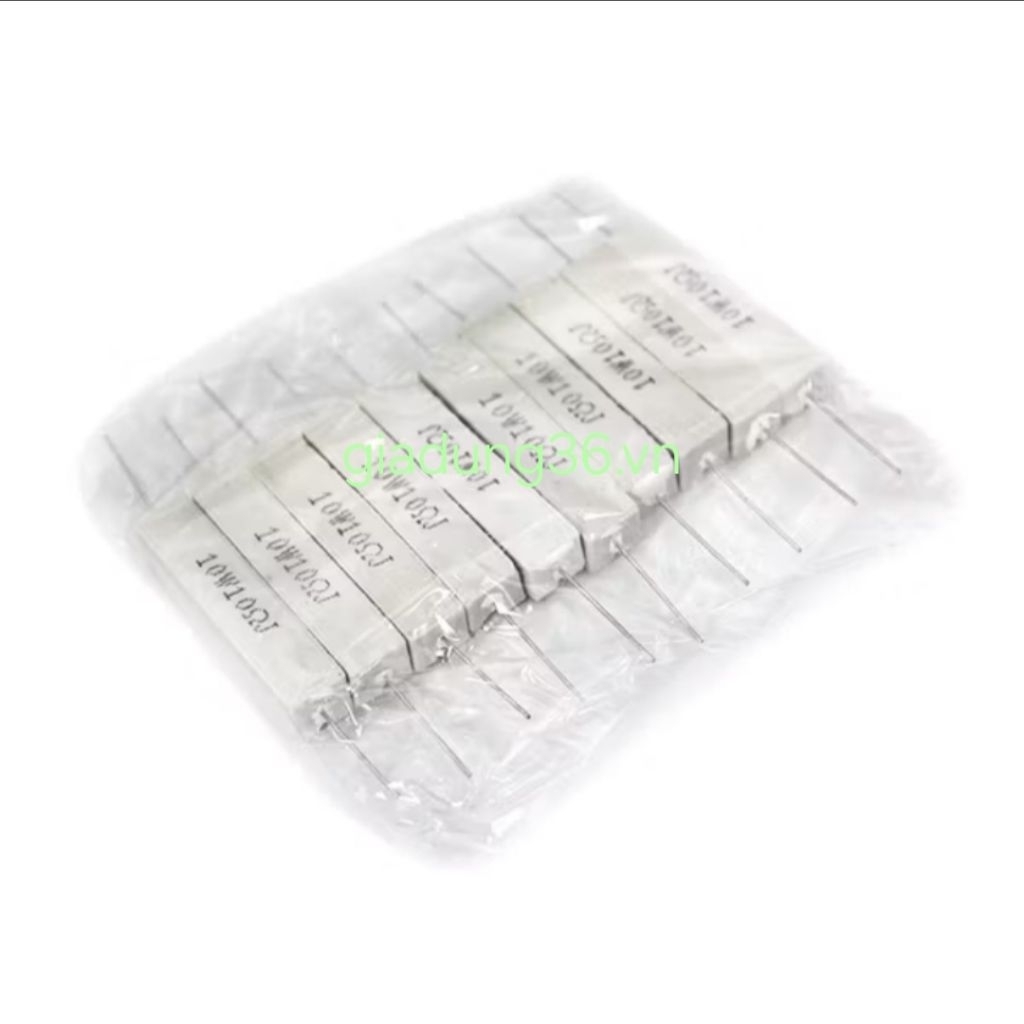 10 con điện trở sứ 10w ( 4.7 - 47ohm). Điện trở công suất