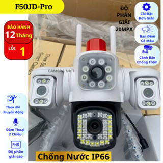 Camera Wifi Máy Bay ngoài trời F50JD 4 mắt xem 3 màn hình 20.0 mpx, 3 mắt xoay 360 độ, đàm thoại 2 chiều, xem đêm có màu