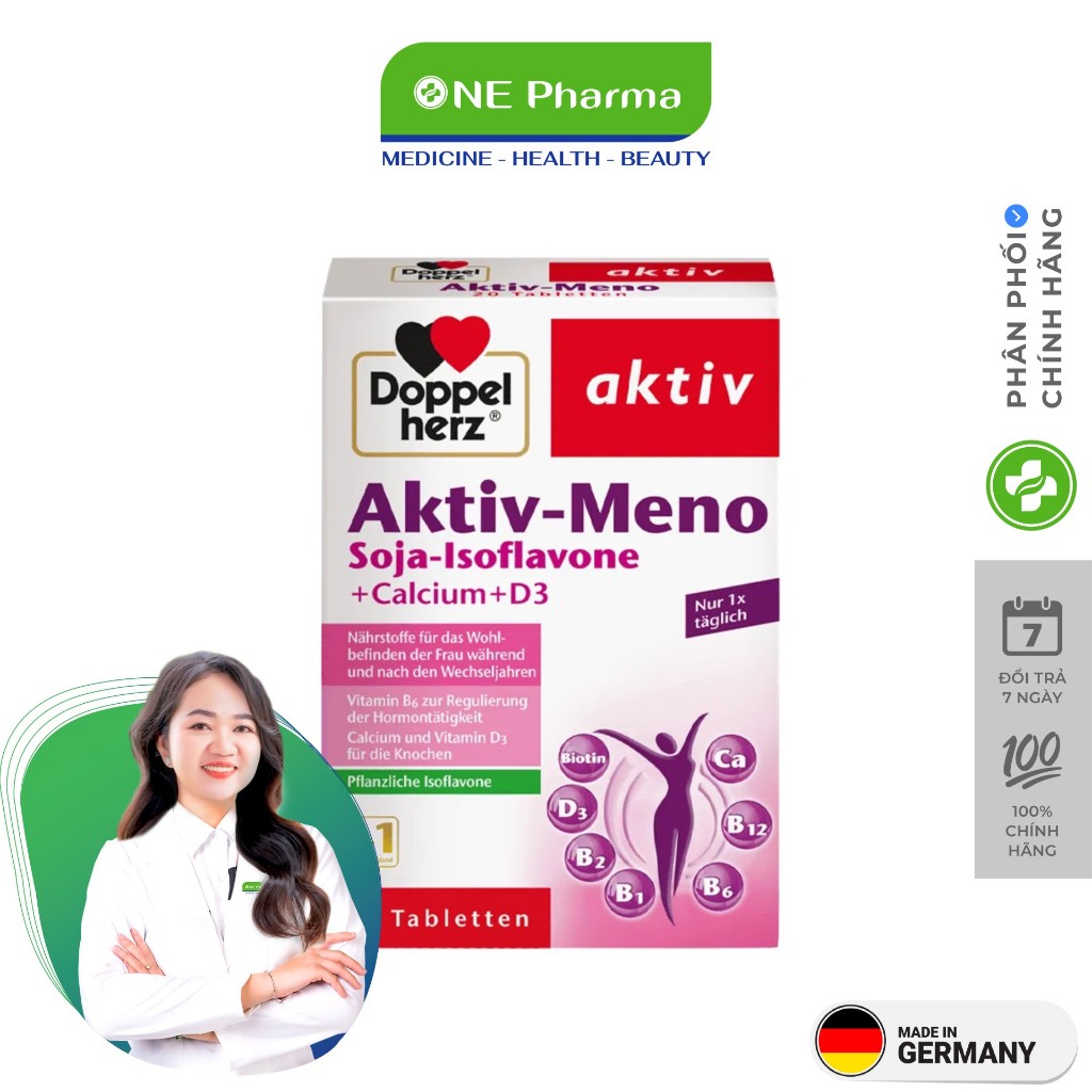 Viên Uống Doppelherz Aktiv Meno Hỗ Trợ Triệu Chứng Tiền Mãn Kinh - 30 Viên