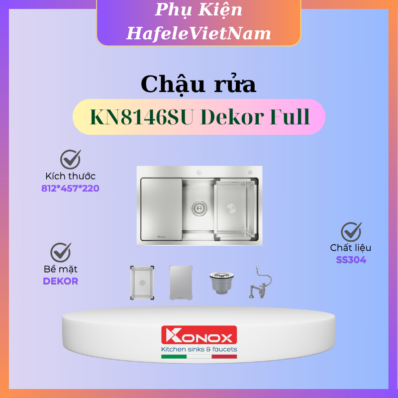 Chậu Rửa Bát Konox Workstation – Undermount Sink KN8146SU Dekor Full/Basic Hiện đại - PKHVN