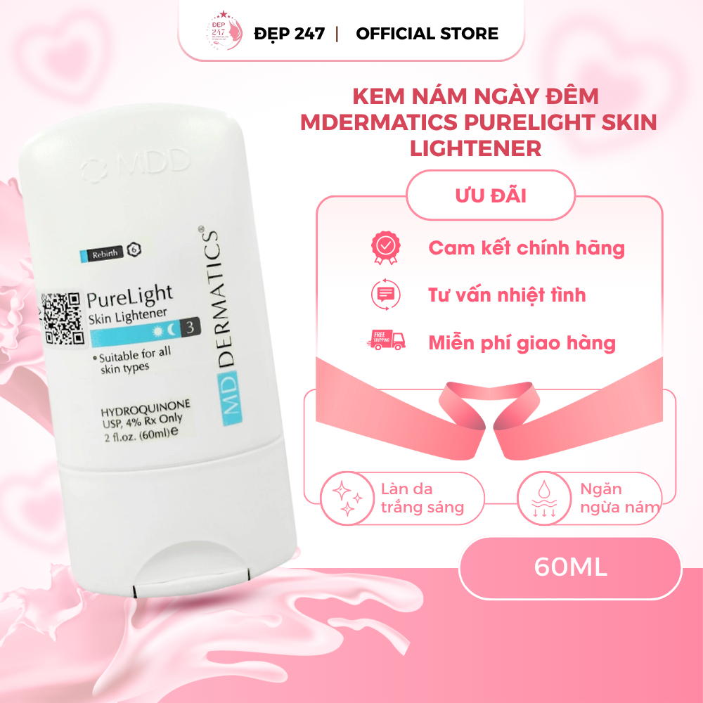 [MẪU MỚI]Kem dưỡng ngăn ngừa nám sáng da Ngày và Đêm Md Dermatics PureLight Skin Lightener