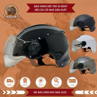 Mũ Bảo Hiểm Napoli Nửa Đầu N011 Kính Ngắn [CHÍNH HÃNG] [FREESHIP] - Nón Bảo Hiểm 1/2 Có Lưỡi Trai