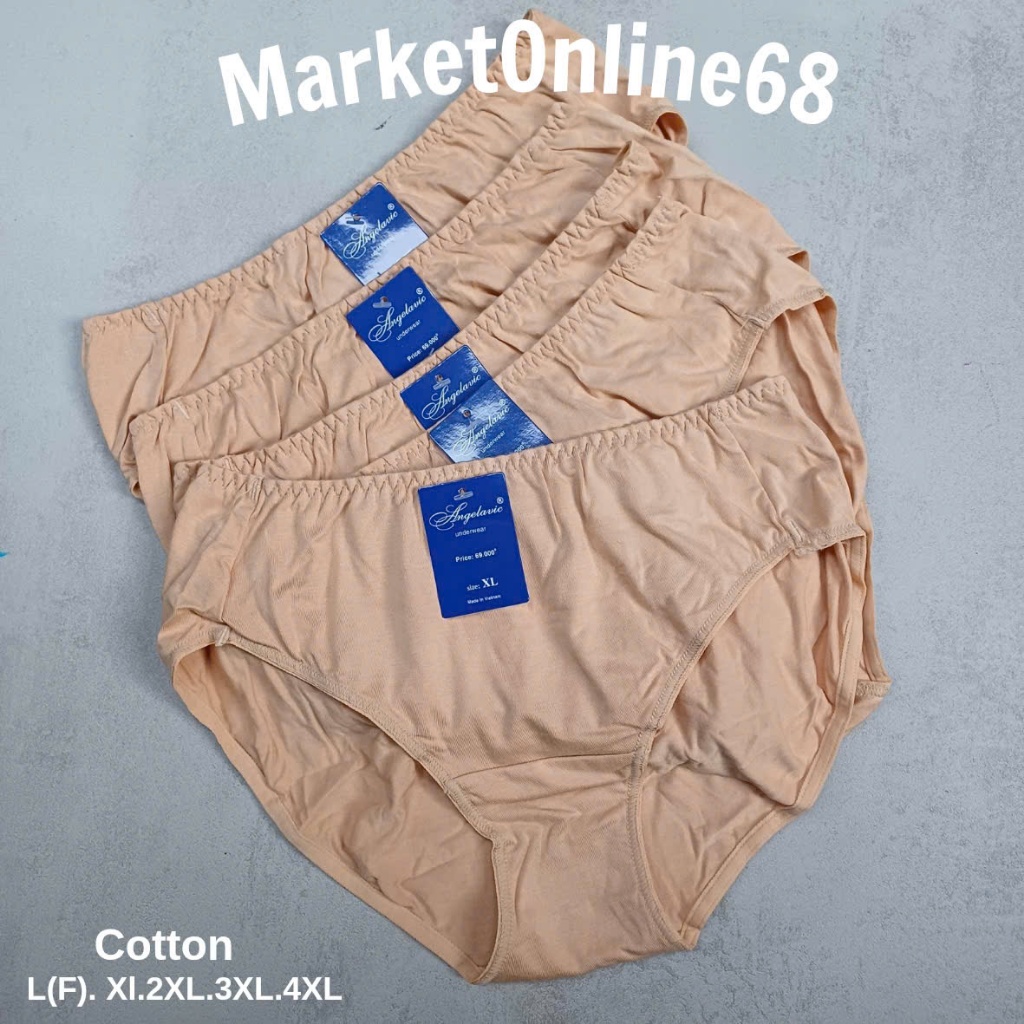  10 Quần Lót Nữ Lưng Cao Cotton Co Giãn 50kg Đến 90kg Hàng Việt Nam Thoáng Mát MarketOnline68 ACC10 