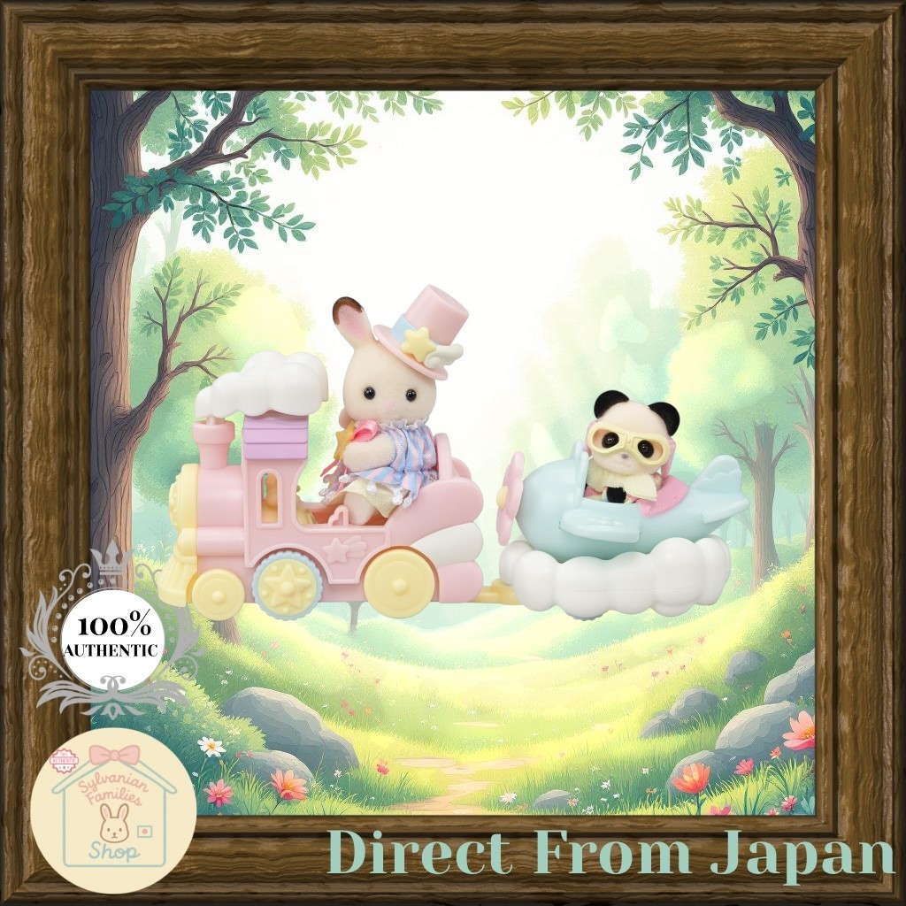 [Sylvanian Families] Bộ xe cộ công viên giải trí–Tàu hỏa và máy bay (Train & Plane) mã CO-79, EPOCH