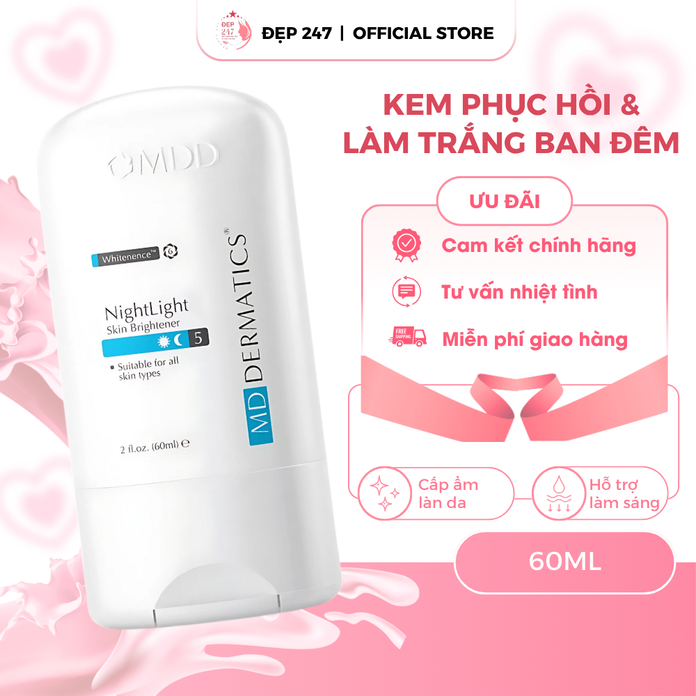 Kem phục hồi và làm trắng da ban đêm MD Dermatics NightLight