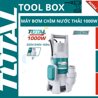 Máy bơm chìm nước thải TOTAL TWP810001 1000W mô tơ dây đồng, độ hút sâu tối đa 7m đầu bơm tối đa 10m