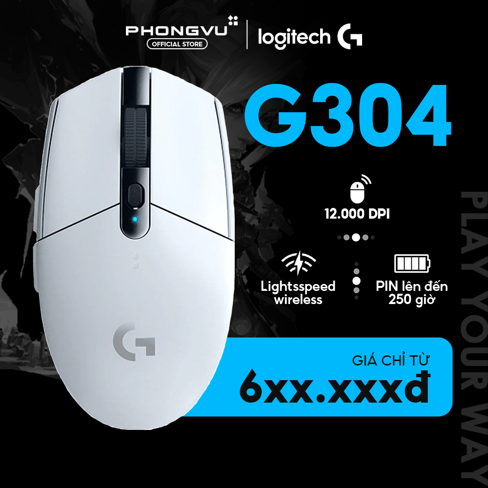 Chuột Gaming không dây Logitech G304 Lightspeed - Cảm biến HERO 12K - 1ms - Pin 250h - BH 24 tháng | BigBuy360 - bigbuy360.vn