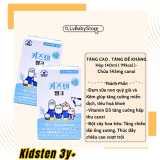 Đạm sữa non Kidsten Tăng Cao dành cho bé từ 3 Tuổi dạng HỘP 140ML