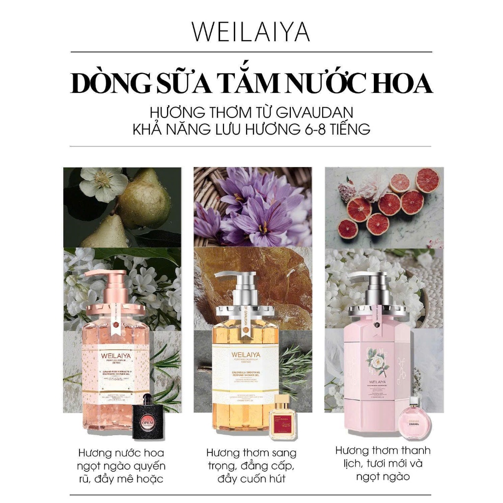 Sữa tắm hương nước hoa Weilaiya chính hãng