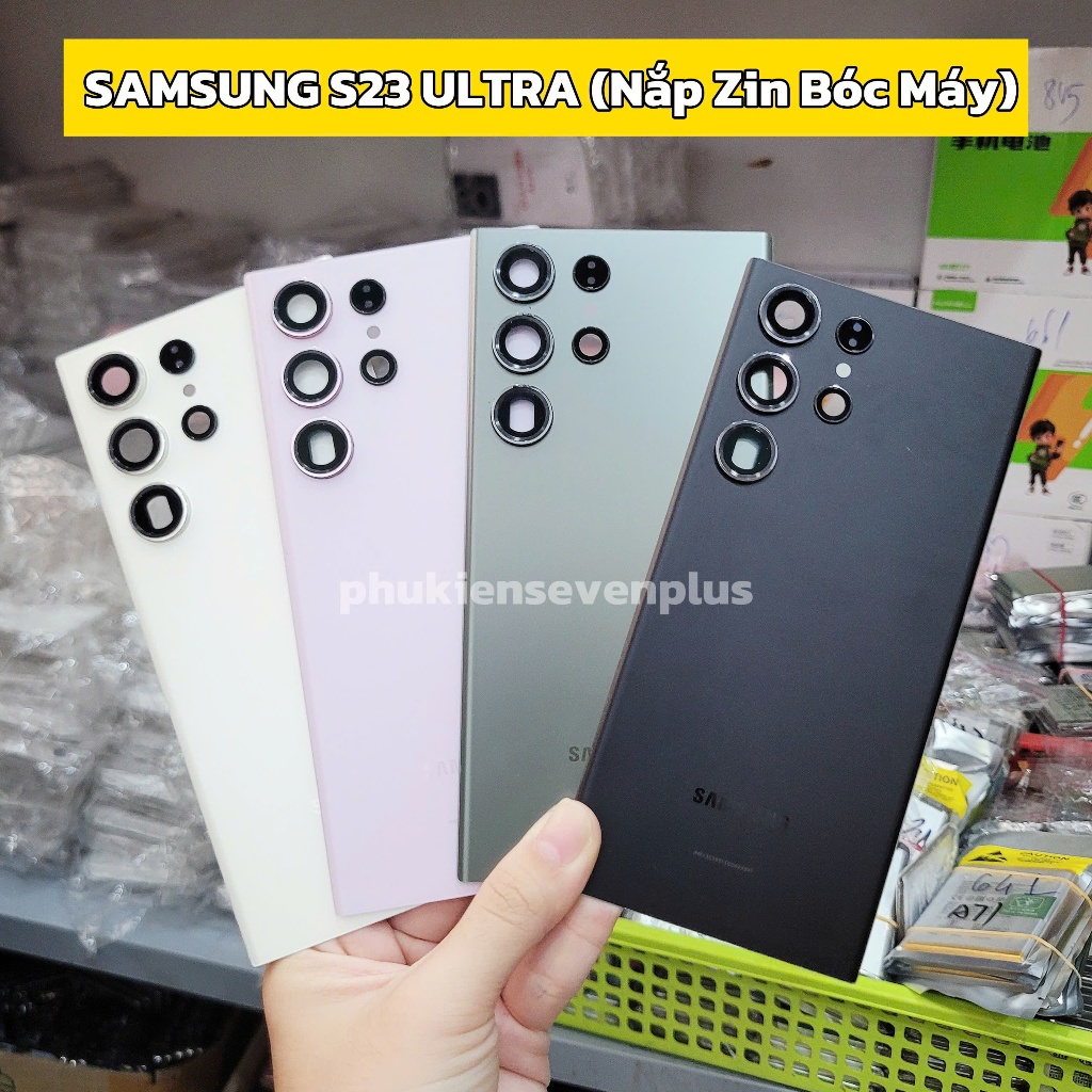 Nắp Lưng Kính Samsung S23 Ultra - Hàng Zin Tháo Máy Chính Hãng, Tặng Keo Dán