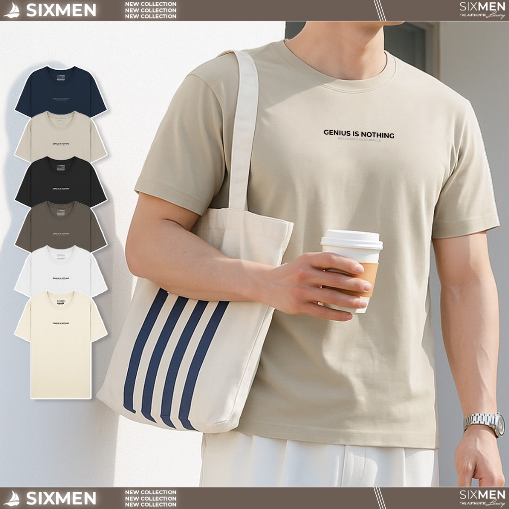 Áo Thun Nam Cổ Tròn – TSHIRT "GENIUS IS NOTHING" Cotton Cao Cấp, Thoáng Mát, Trẻ Trung - SIXMEN