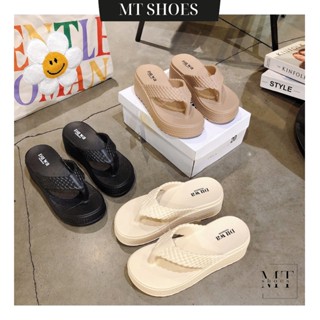 Dép Xỏ Ngón Nữ Đế Cao 6 Phân Quai Đan Thời Trang Chất Nhựa Đúc Chống Trơn Trượt MT Shoes DN064