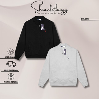 Áo Khoác Bomber Ráp Lau Rần Thêu Ngực Phối KHóa Kim Loại Chất Nỉ Chân Cua Dày Dặn Thoáng Mát