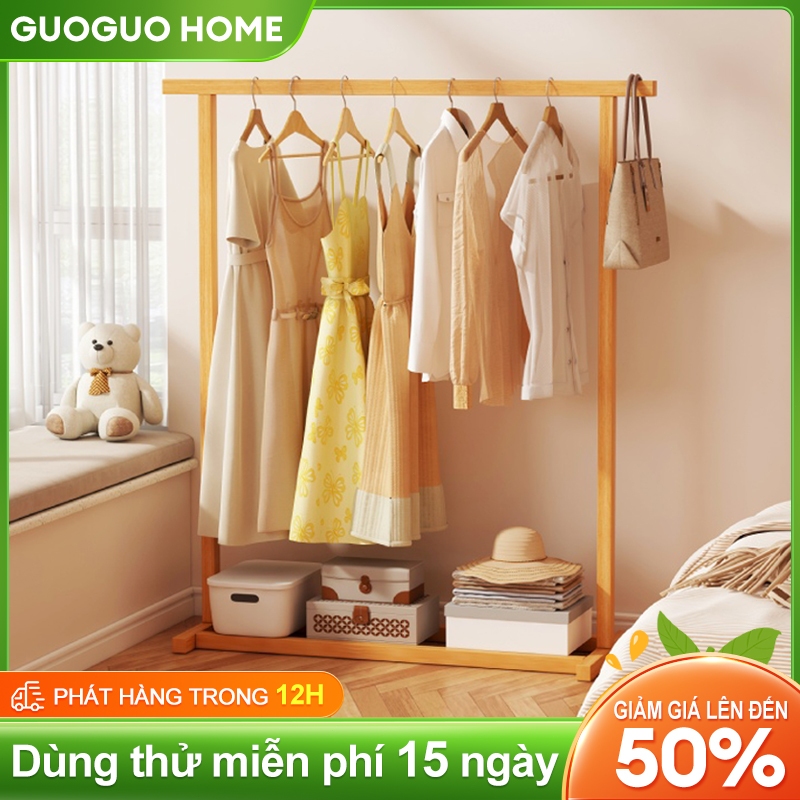 GUOGUO Giá Treo Quần Áo Gỗ Thông Cao Cấp – Đứng Sàn, Chống Mối Mọt, Chống Ẩm, Siêu Bền | BigBuy360 - bigbuy360.vn