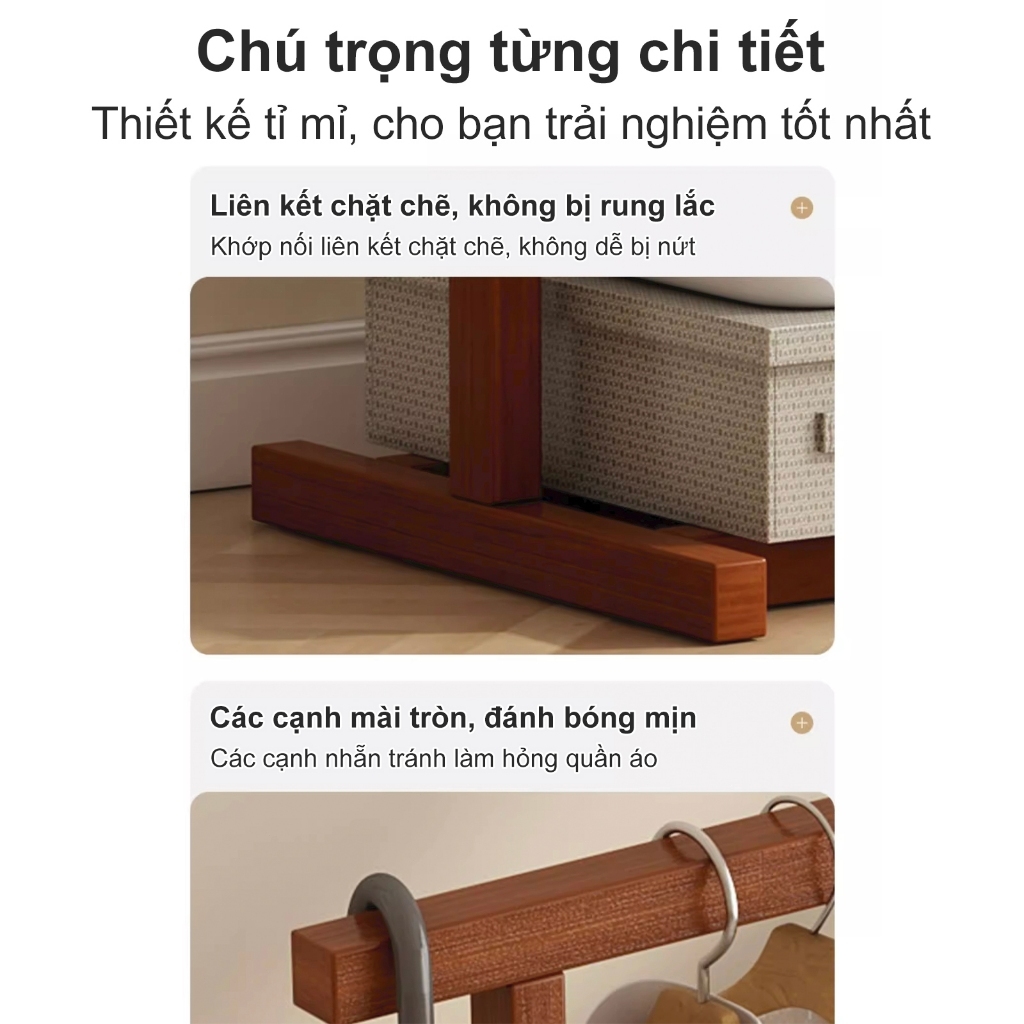GUOGUO Giá Treo Quần Áo Gỗ Thông Cao Cấp – Đứng Sàn, Chống Mối Mọt, Chống Ẩm, Siêu Bền | BigBuy360 - bigbuy360.vn