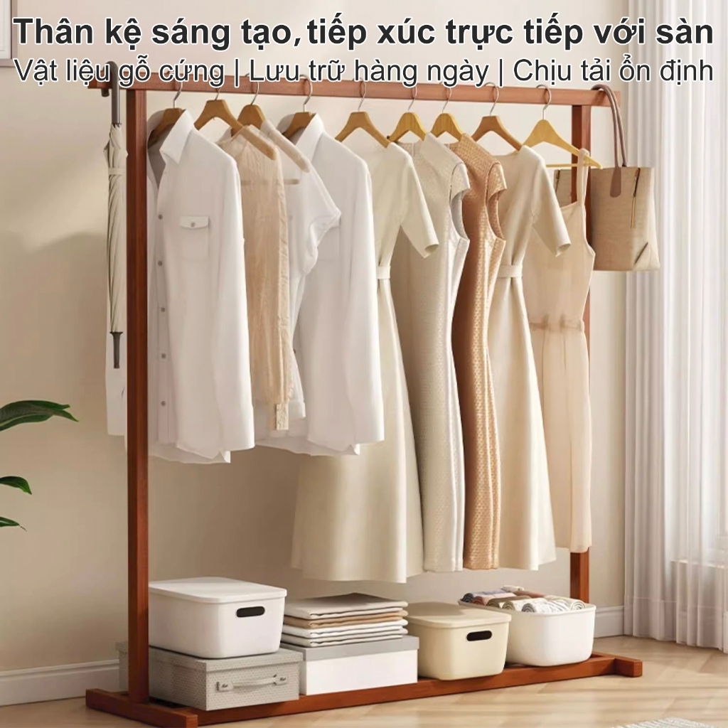 GUOGUO Giá Treo Quần Áo Gỗ Thông Cao Cấp – Đứng Sàn, Chống Mối Mọt, Chống Ẩm, Siêu Bền | BigBuy360 - bigbuy360.vn