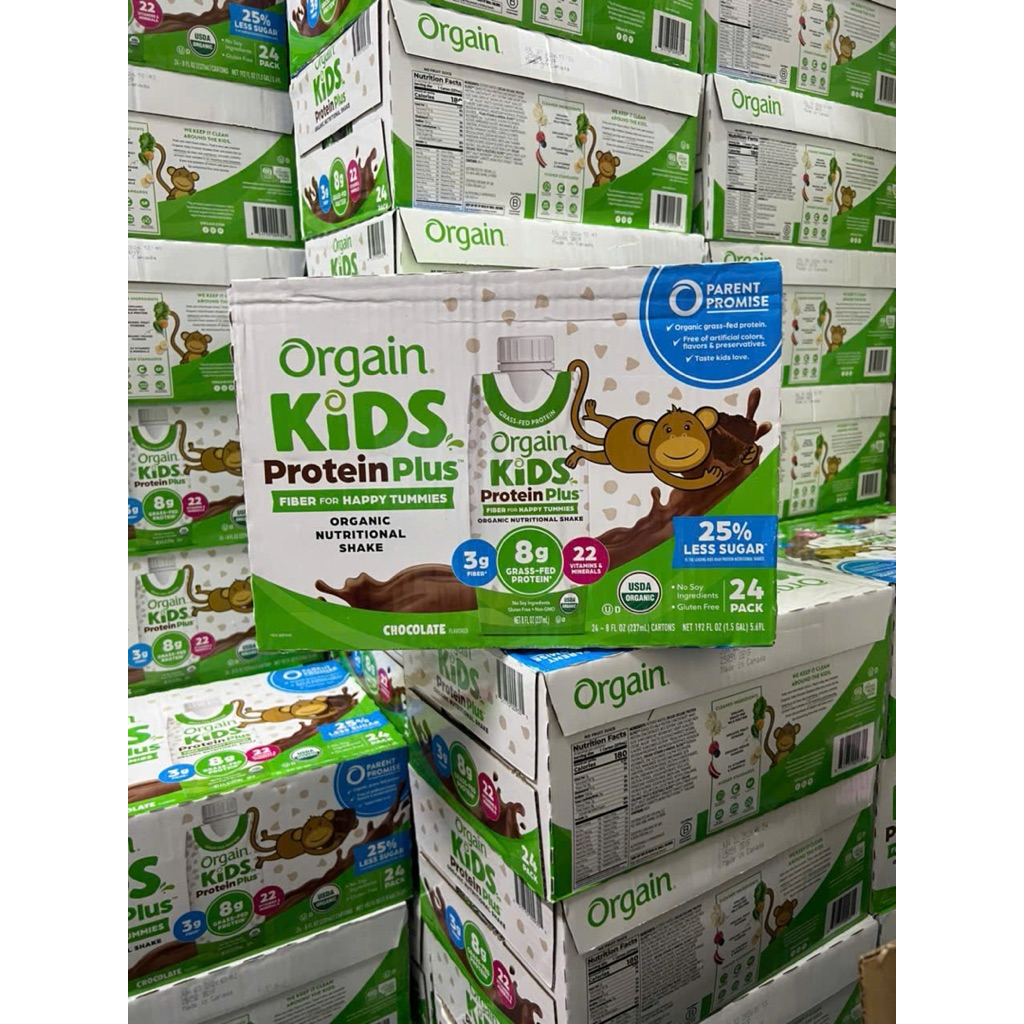 [Date 12/2026] 24 Hộp Sữa khỉ Orgain Kids Protein Plus Organic Nutritional Shake Chocolate 237ml Les