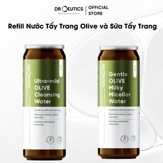 DRCEUTICS REFILL TẨY TRANG OLIVE – DẠNG NƯỚC & SỮA | TIẾT KIỆM – DỊU NHẸ, PHÙ HỢP MỌI LOẠI DA (480G)