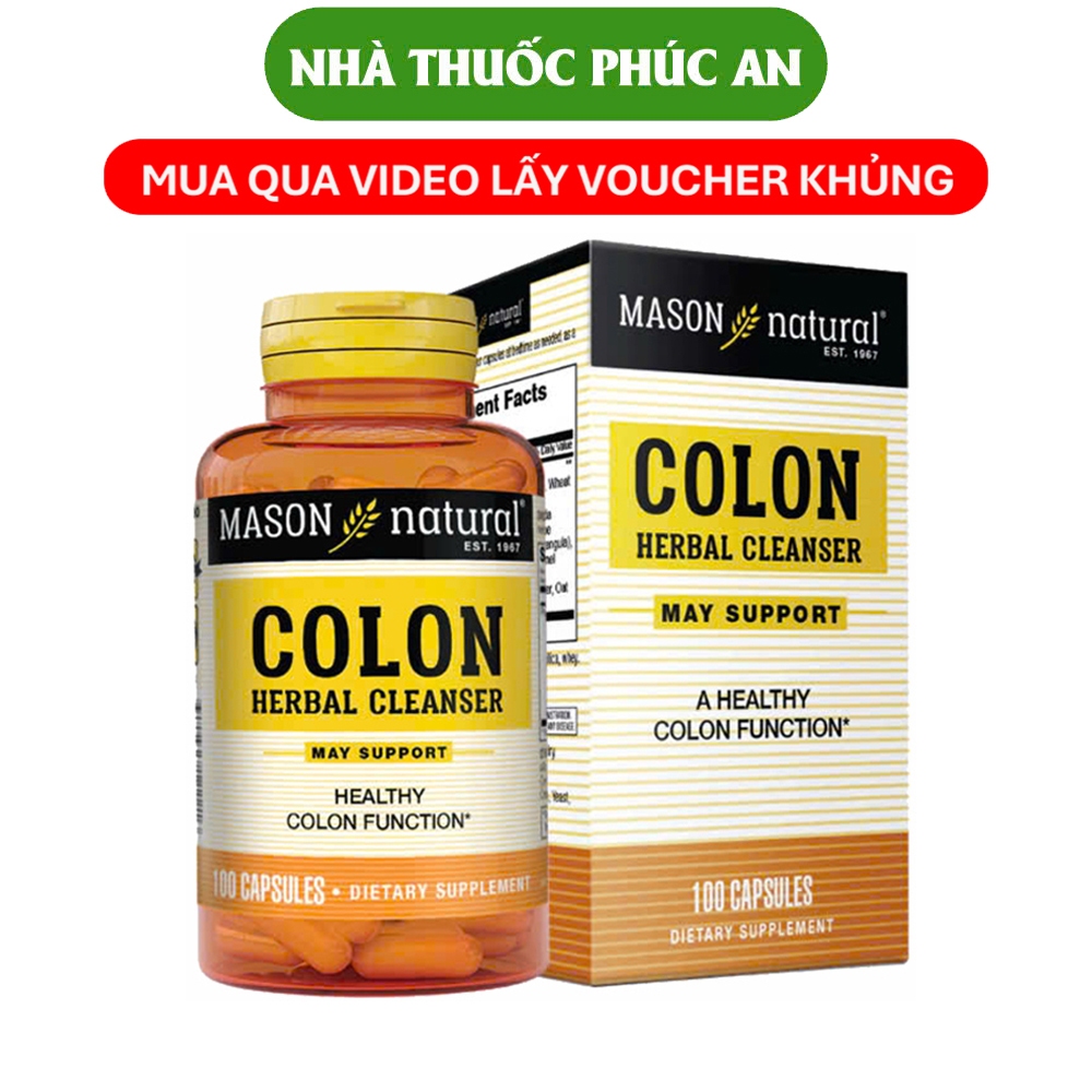 TPBVSK hỗ trợ chức năng đại tràng Mason Natural Herbal Colon Cleanser Mỹ 60 - 100 viên