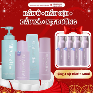 [Tặng Xịt 50ml] Combo Xịt Dưỡng + Dầu Ủ + Dầu Gội + Dầu Xả All About Hair - Chăm Sóc Tóc, Nuôi Dưỡng Và Bảo Vệ Tóc