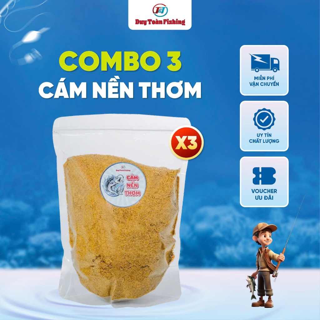 Duy Toàn Fishing | Combo 3 Gói Cám Nền Thơm | Cám Nền Câu Cá Độ Đạm Thấp | Dụ Cá Hiệu Quả