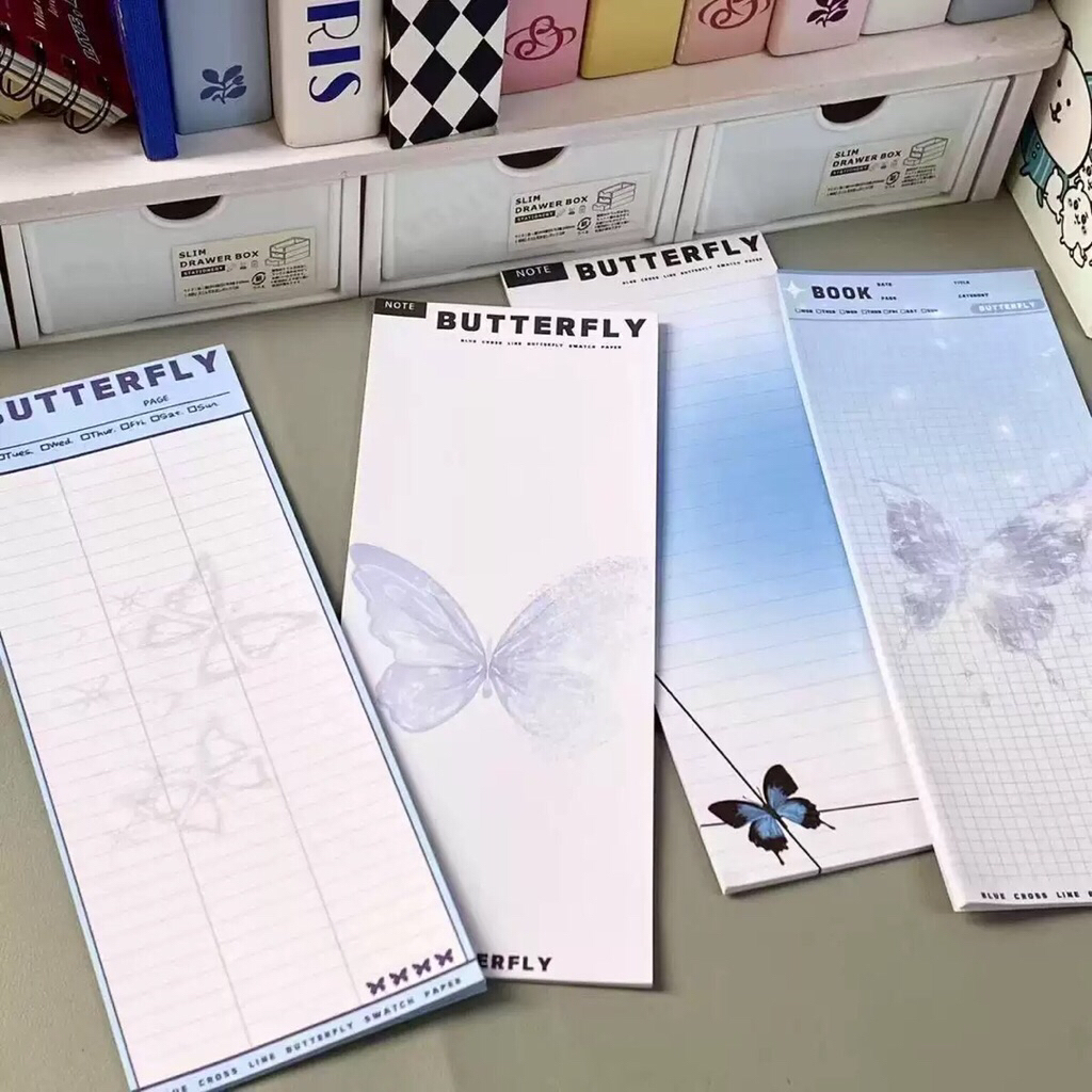 30 tờ giấy note Blue Butterfly B5 half trang trí sẵn, giấy B5 1/2 để học bài và viết thư tay