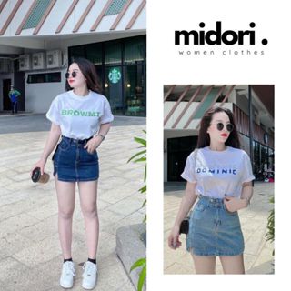 Set Chân Váy Bò Chữ A Có Lót Trong Và Áo Thun Trắng CV98 Chân Váy Jean Cạp Cao Tôn Dáng Lima Fashion