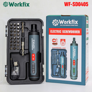  Tua Vít Điện   Máy Bắt Vít Mini WORKFIX WF-SD0405  Lực siết 5Nm 3 Tốc độ Kèm 26 Món Phụ Kiện 