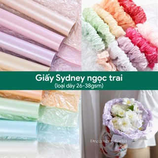  Giấy lụa Sydney ngọc trai gói hoa gói quà bọc trái cây lót hộp quà. Giấy nến pelure nhũ dày ặn 26gsm mềm mại mịn 