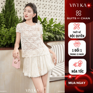 VIVI KA Áo Kiểu Nữ Elara Top, Chân Váy Ngắn Elara Skirt (kèm belt)
