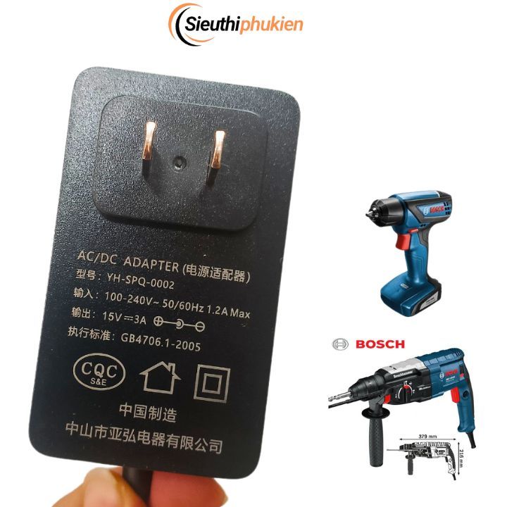 Cục sạc máy khoan pin Bosch TSR1000, Sạc nguồn cho máy khoan BOSCH 15V