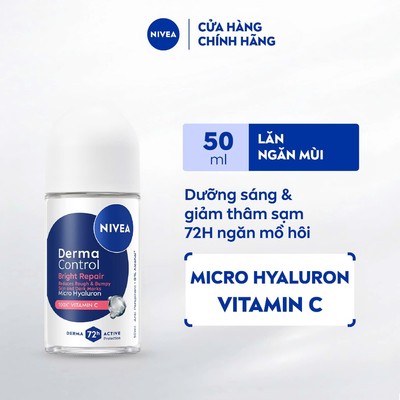 Lăn Khử Mùi NIVEA Derma Control Dưỡng Sáng Đều Màu Da/ Mềm Mịn/ Dưỡng Sáng & Phục Hồi Da (50 ml) - 91780/91794/91768