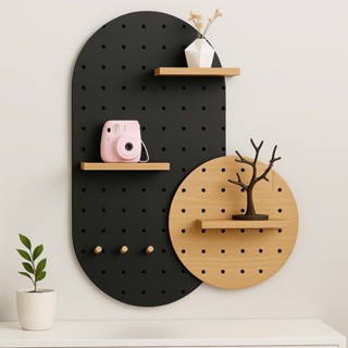  Kệ pegboard hình ô van combo 2 món gỗ MDF  Home Decor Anh Khoa 