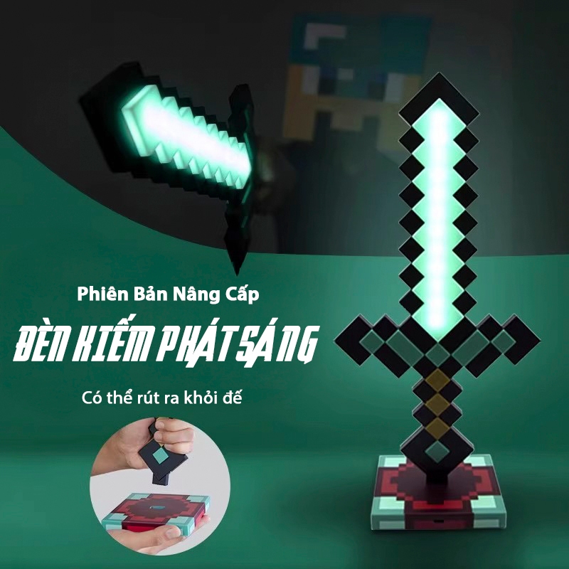 Đèn Kiếm Minec, Kiếm Phát Sáng Minec, Đèn Minec, Kiếm Kim Cương Phát Sáng, Đèn TN
